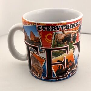 Herzfelds Texas Embossed Coffee Mug - "Everything's Bigger In Texas"
